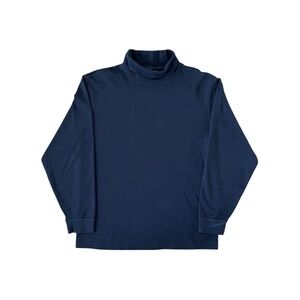 LL Bean Men's Long Sleeve Turtleneck Shirt Size M Blue Traditional Fit Cotton